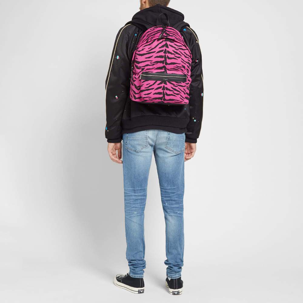 Saint Laurent Unisex Pink Zebra City Backpack 543967