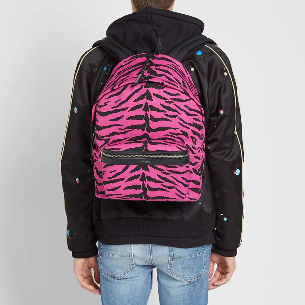 Saint Laurent Unisex Pink Zebra City Backpack 543967