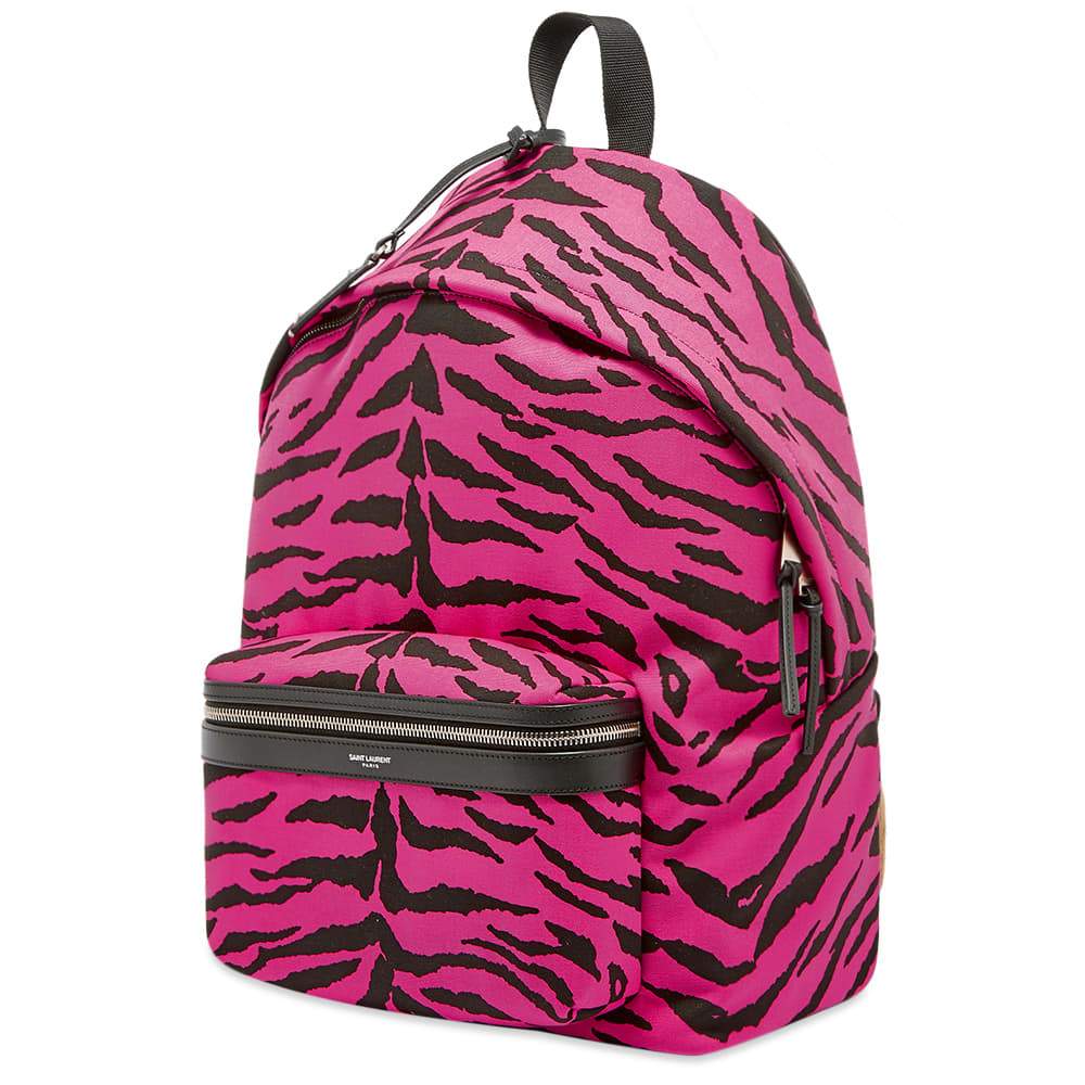 Saint Laurent Unisex Pink Zebra City Backpack 543967