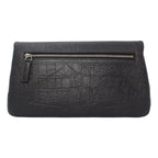 Saint Laurent West Hollywood Black Leather Croc Embossed Clutch 601313