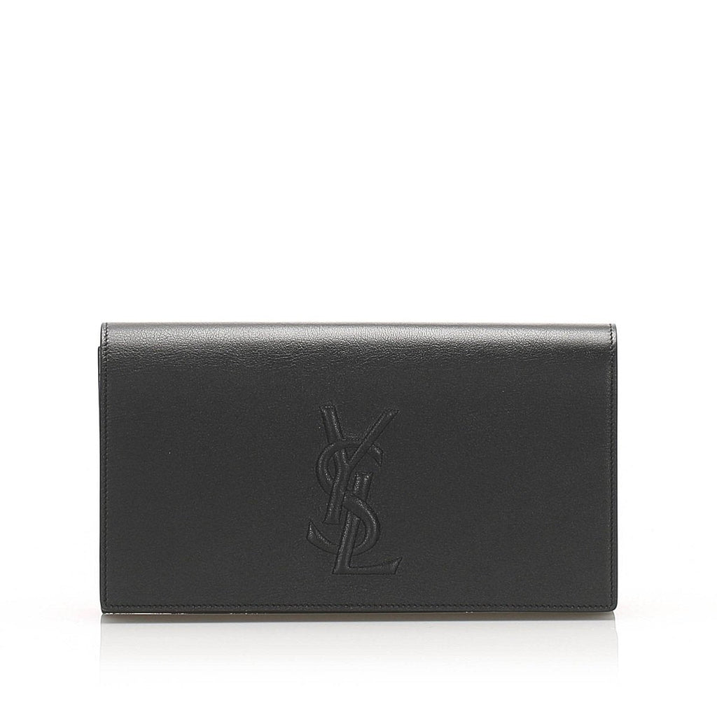 Saint Laurent YSL Belle de Jour Leather Black Large Clutch Bag 568937