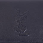 Saint Laurent YSL Belle De Jour Navy Blue Leather Large Clutch Bag 361120