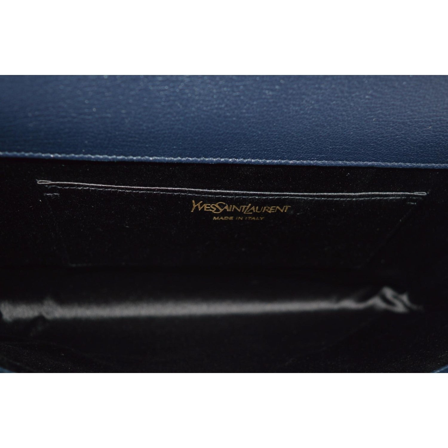 Saint Laurent YSL Belle De Jour Navy Blue Leather Large Clutch Bag 361120