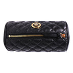 Versace Black Leather Medusa Quilted Cosmetic Bag DP8I171S