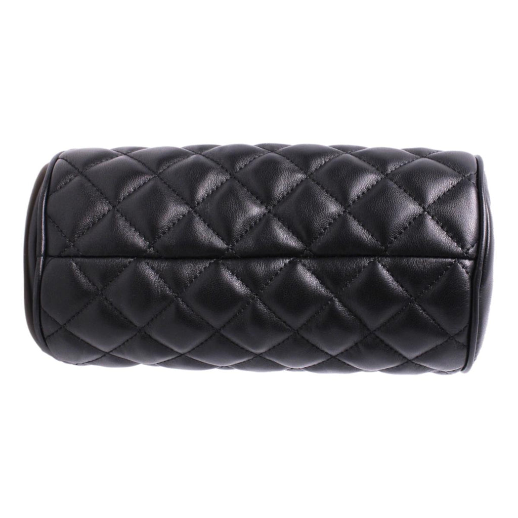 Versace Black Leather Medusa Quilted Cosmetic Bag DP8I171S