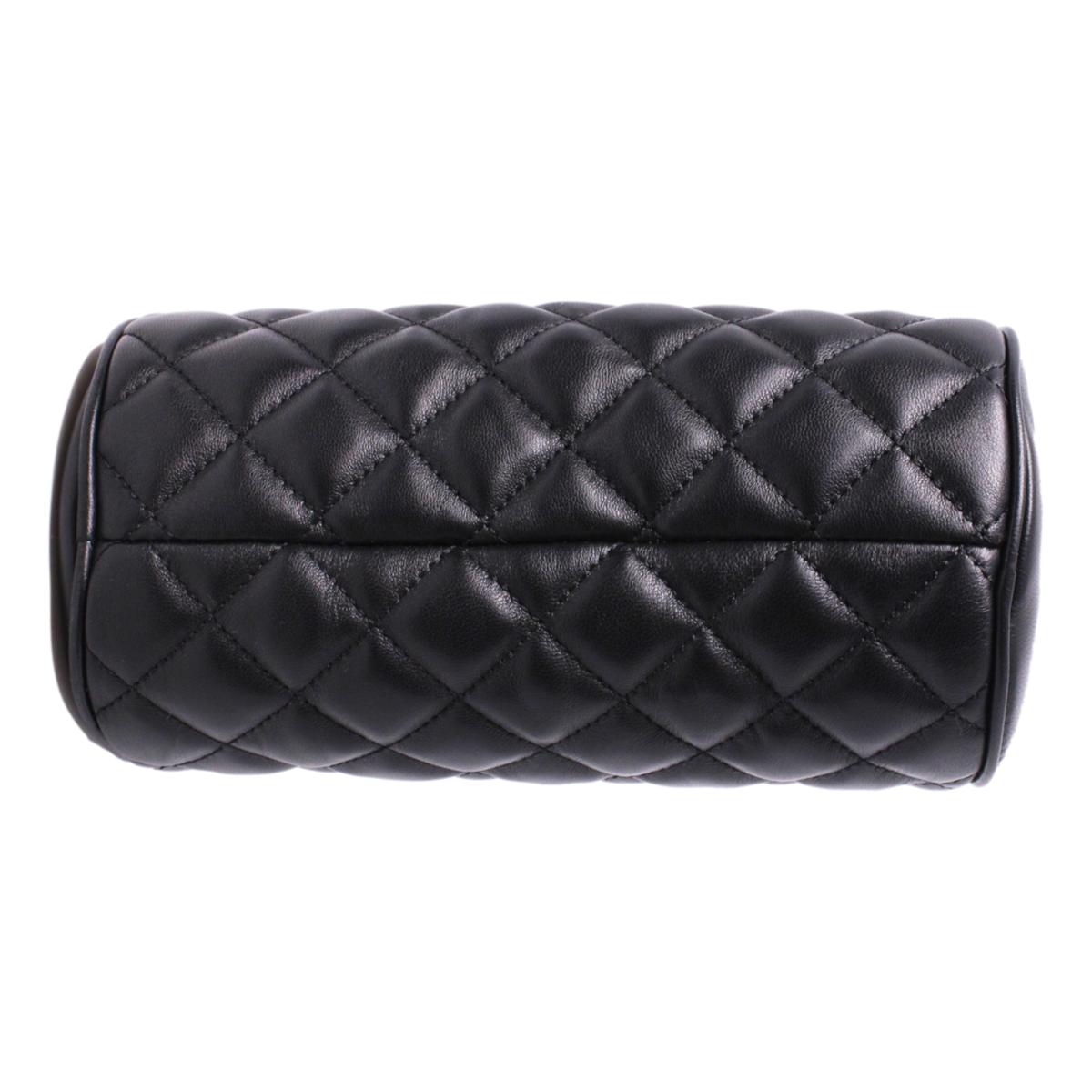 Versace Black Leather Medusa Quilted Cosmetic Bag DP8I171S