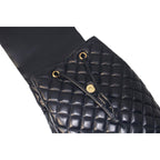 Versace Black Leather Medusa Quilted Flap Backpack DBFI160S