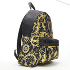 Versace Black Nylon Barocco Signature Print Zip Backpack 1002886
